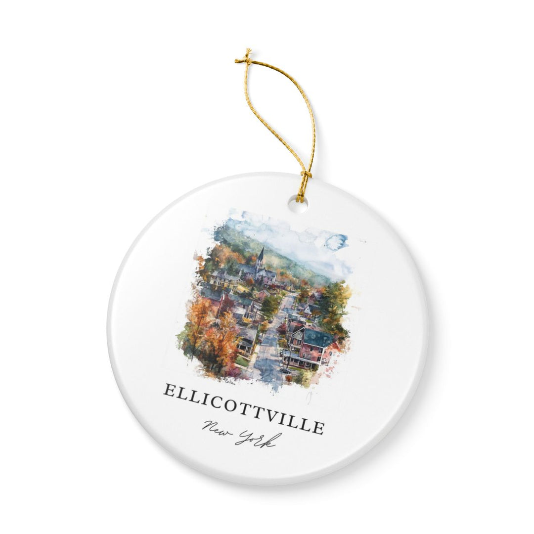 Ellicottville New York USA Ornament: Unique Ellicottville Souvenir, Ellicottville New York Xmas Decor, and Authentic Ellicottville Gift