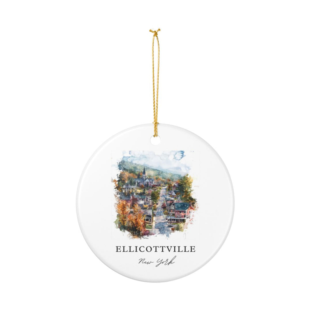 Ellicottville New York USA Ornament: Unique Ellicottville Souvenir, Ellicottville New York Xmas Decor, and Authentic Ellicottville Gift