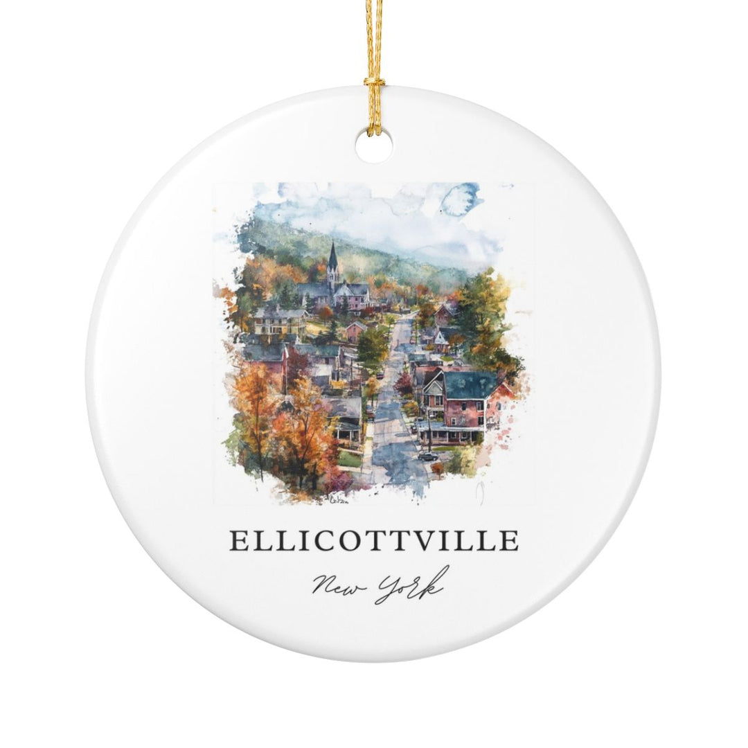 Ellicottville New York USA Ornament: Unique Ellicottville Souvenir, Ellicottville New York Xmas Decor, and Authentic Ellicottville Gift