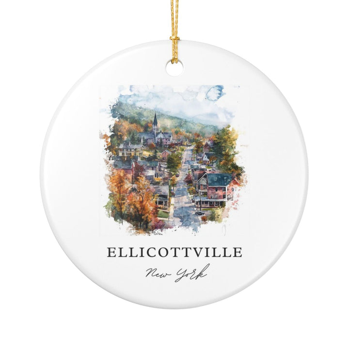 Ellicottville New York USA Ornament: Unique Ellicottville Souvenir, Ellicottville New York Xmas Decor, and Authentic Ellicottville Gift