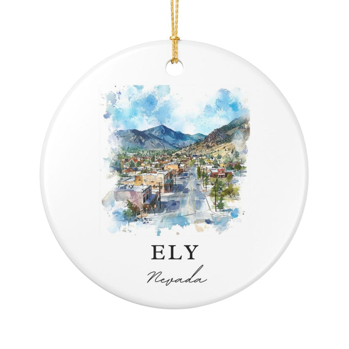 Ely Nevada USA Ornament: Unique Ely Souvenir, Ely Nevada Xmas Decor, and Authentic Ely Gift