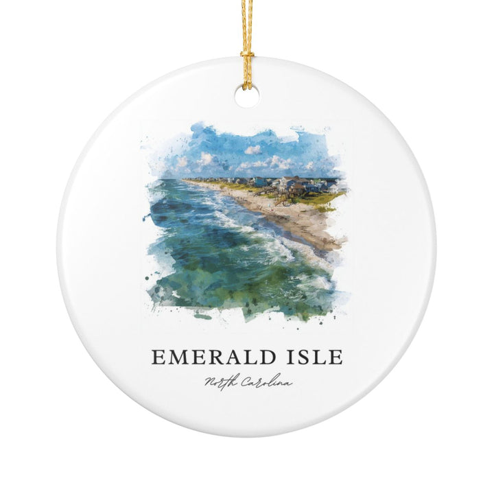 Emerald Isle North Carolina Ornament: Unique Emerald Isle Souvenir, Emerald Isle North Carolina Xmas Decor, and Authentic Emerald Isle Gift
