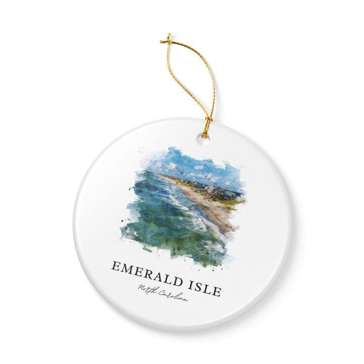 Emerald Isle North Carolina Ornament: Unique Emerald Isle Souvenir, Emerald Isle North Carolina Xmas Decor, and Authentic Emerald Isle Gift
