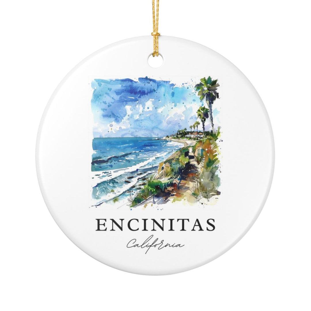 Encinitas California Ornament: Unique Encinitas Souvenir, Encinitas California Xmas Decor, and Authentic Encinitas Gift