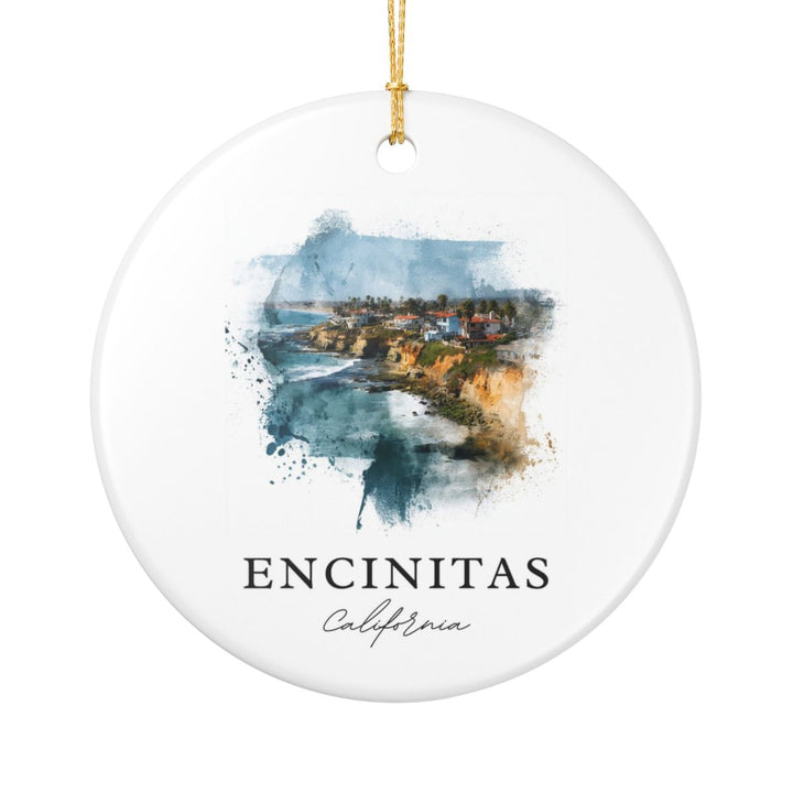 Encinitas California Ornament: Unique Encinitas Souvenir, Encinitas California Xmas Decor, and Authentic Encinitas Gift