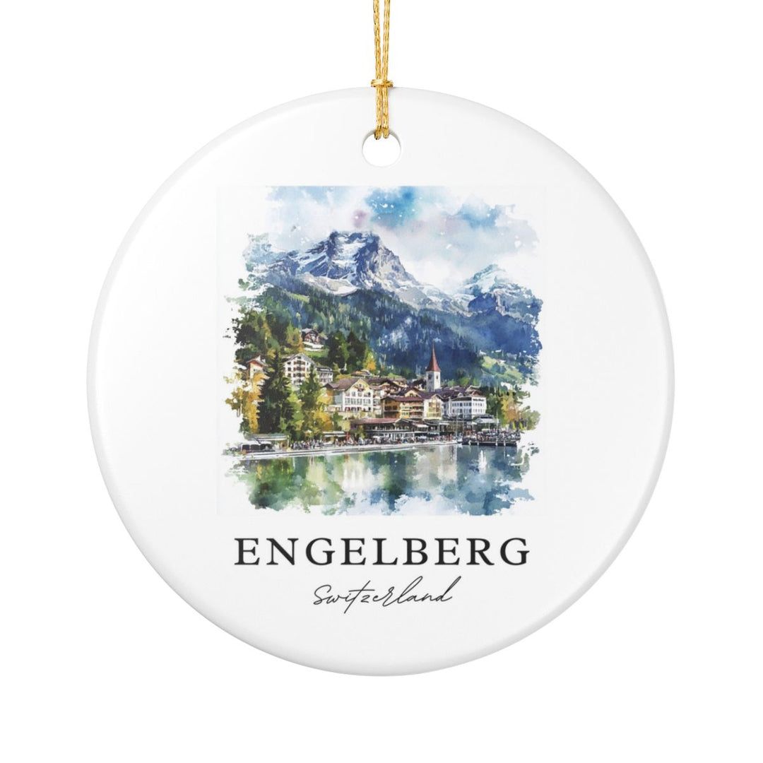 Engelberg Switzerland Ornament: Unique Engelberg Souvenir, Engelberg Switzerland Xmas Decor, and Authentic Engelberg Gift
