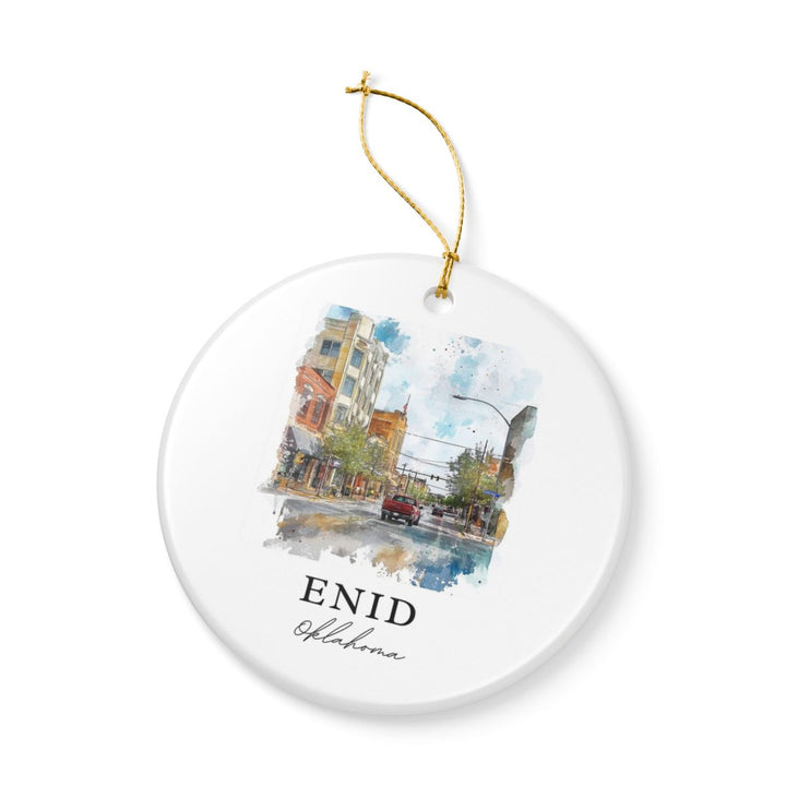 Enid Oklahoma USA Ornament: Unique Enid Souvenir, Enid Oklahoma Xmas Decor, and Authentic Enid Gift