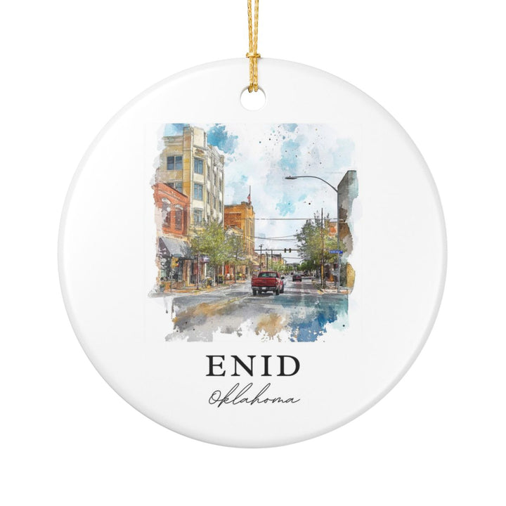 Enid Oklahoma USA Ornament: Unique Enid Souvenir, Enid Oklahoma Xmas Decor, and Authentic Enid Gift