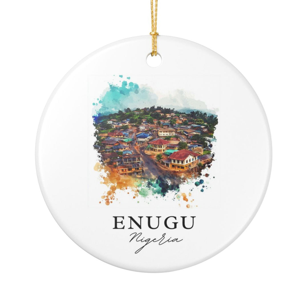 Enugu Nigeria Ornament: Unique Enugu Nigeria Souvenir, Enugu Nigeria Xmas Decor, and Authentic Enugu Nigeria Gift