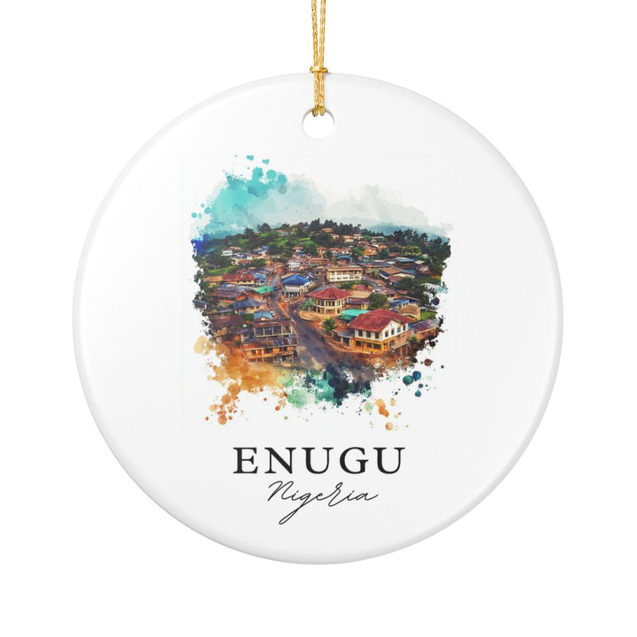 Enugu Nigeria Ornament: Unique Enugu Nigeria Souvenir, Enugu Nigeria Xmas Decor, and Authentic Enugu Nigeria Gift