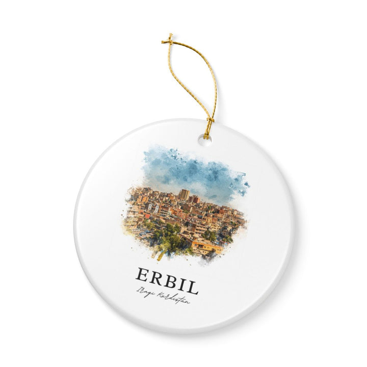Erbil Iraq Ornament: Unique Erbil Iraq Souvenir, Erbil Iraq Xmas Decor, and Authentic Erbil Iraq Gift