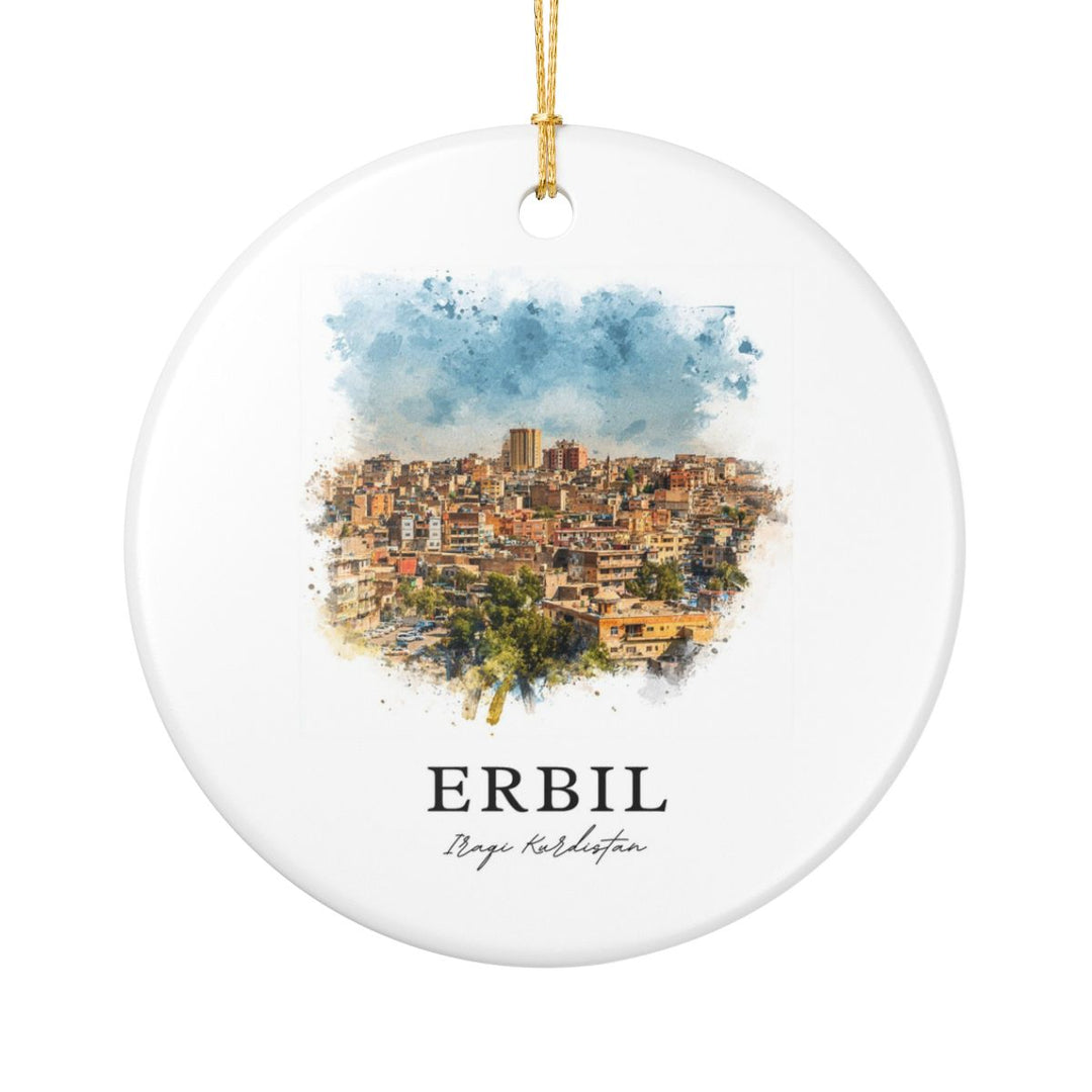 Erbil Iraq Ornament: Unique Erbil Iraq Souvenir, Erbil Iraq Xmas Decor, and Authentic Erbil Iraq Gift