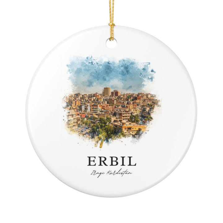 Erbil Iraq Ornament: Unique Erbil Iraq Souvenir, Erbil Iraq Xmas Decor, and Authentic Erbil Iraq Gift