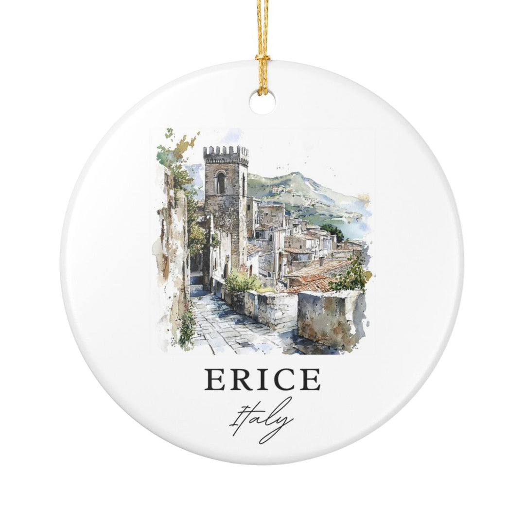 Erice Italy Ornament: Unique Erice Souvenir, Erice Italy Xmas Decor, and Authentic Erice Gift
