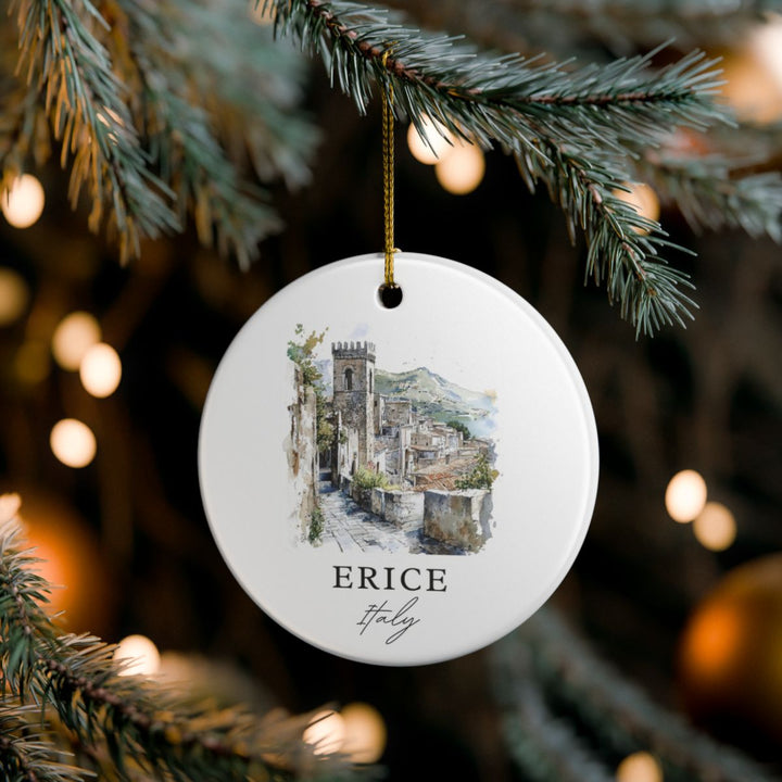 Erice Italy Ornament: Unique Erice Souvenir, Erice Italy Xmas Decor, and Authentic Erice Gift