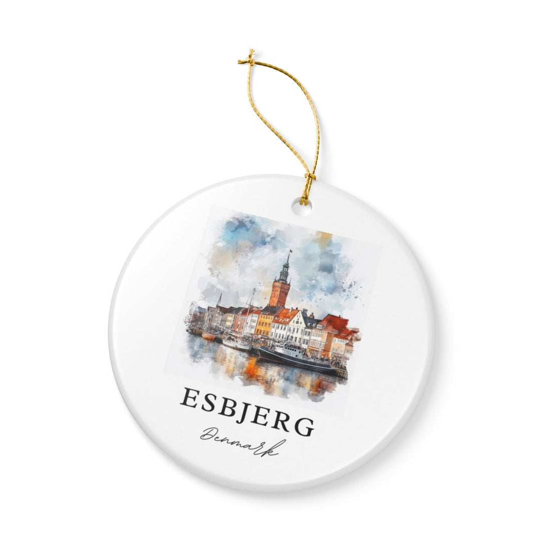 Esbjerg Ornament: Unique Esbjerg Souvenir, Esbjerg Xmas Decor, and Authentic Esbjerg Gift