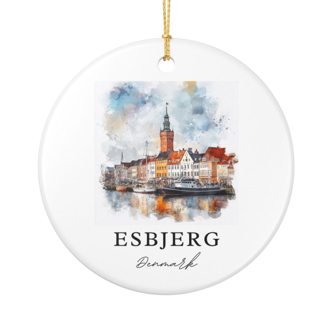 Esbjerg Ornament: Unique Esbjerg Souvenir, Esbjerg Xmas Decor, and Authentic Esbjerg Gift