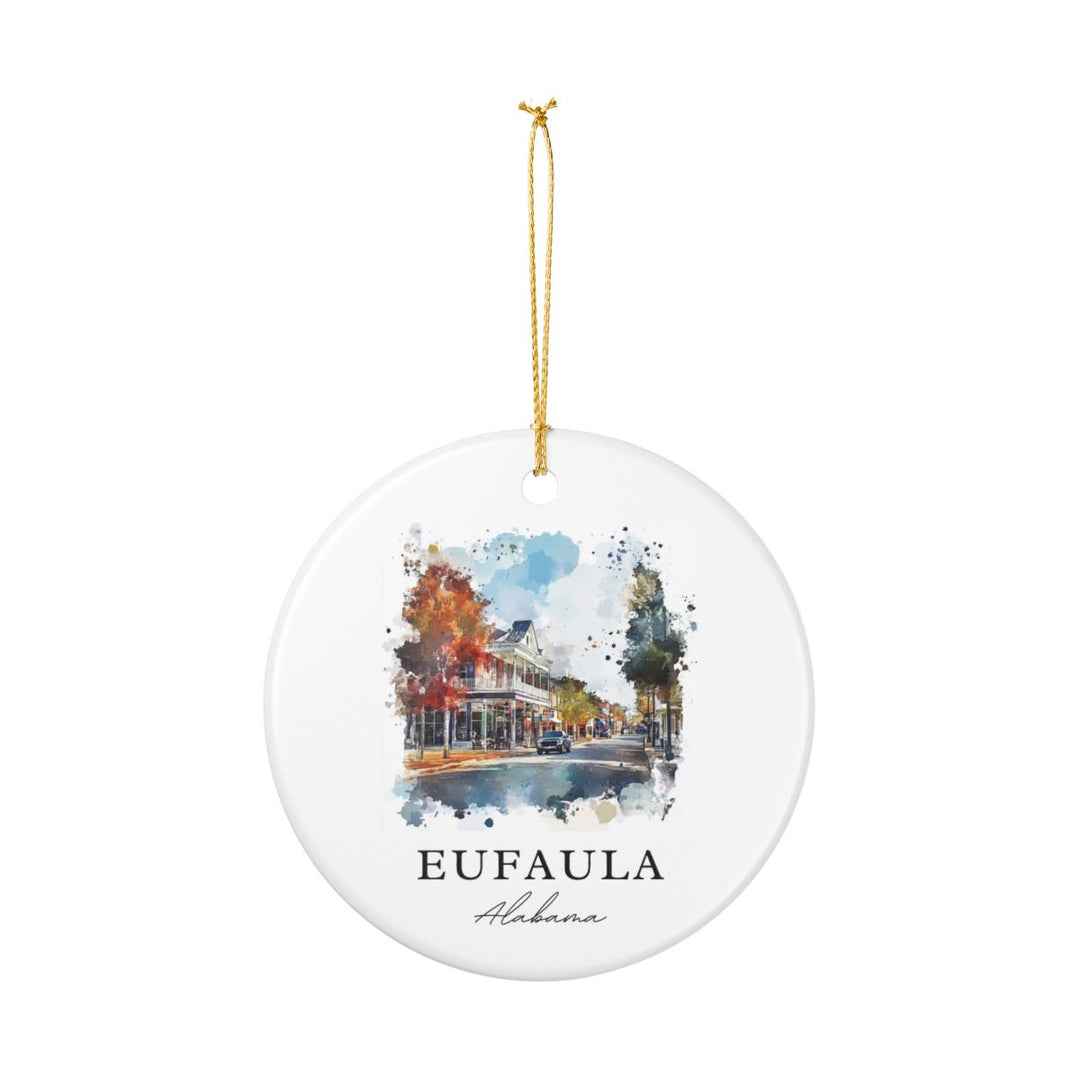 Eufala Alabama USA Ornament: Unique Eufala Souvenir, Eufala Alabama Xmas Decor, and Authentic Eufala Gift