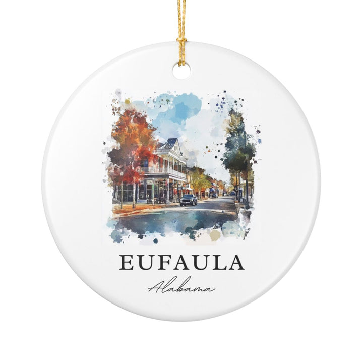 Eufala Alabama USA Ornament: Unique Eufala Souvenir, Eufala Alabama Xmas Decor, and Authentic Eufala Gift