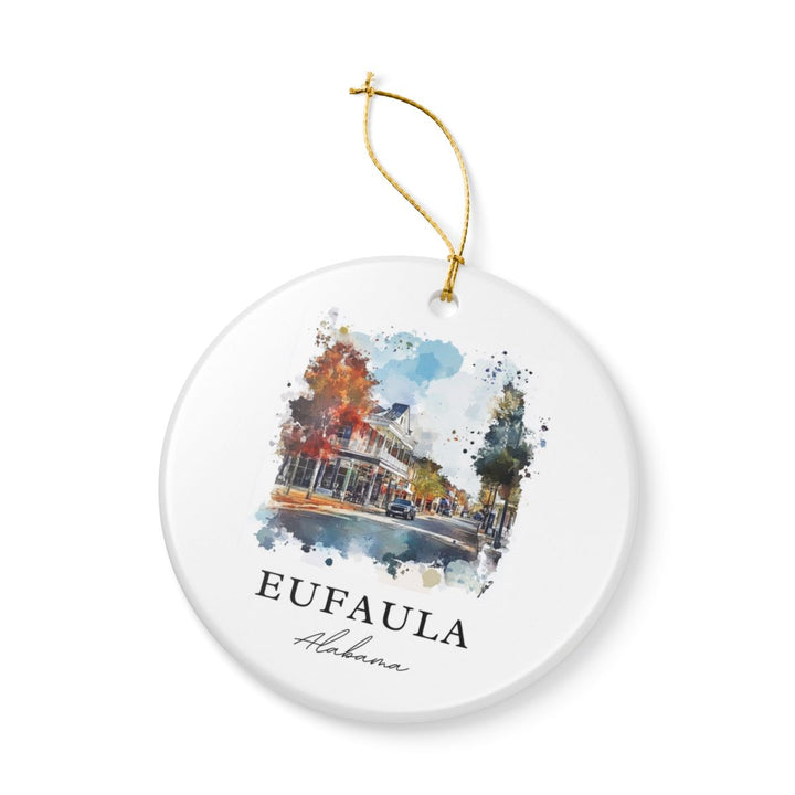 Eufala Alabama USA Ornament: Unique Eufala Souvenir, Eufala Alabama Xmas Decor, and Authentic Eufala Gift