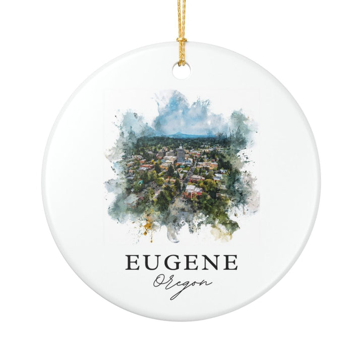 Eugene OR Ornament: Unique Eugene Souvenir, Eugene Oregon Xmas Decor, and Authentic Eugene Gift