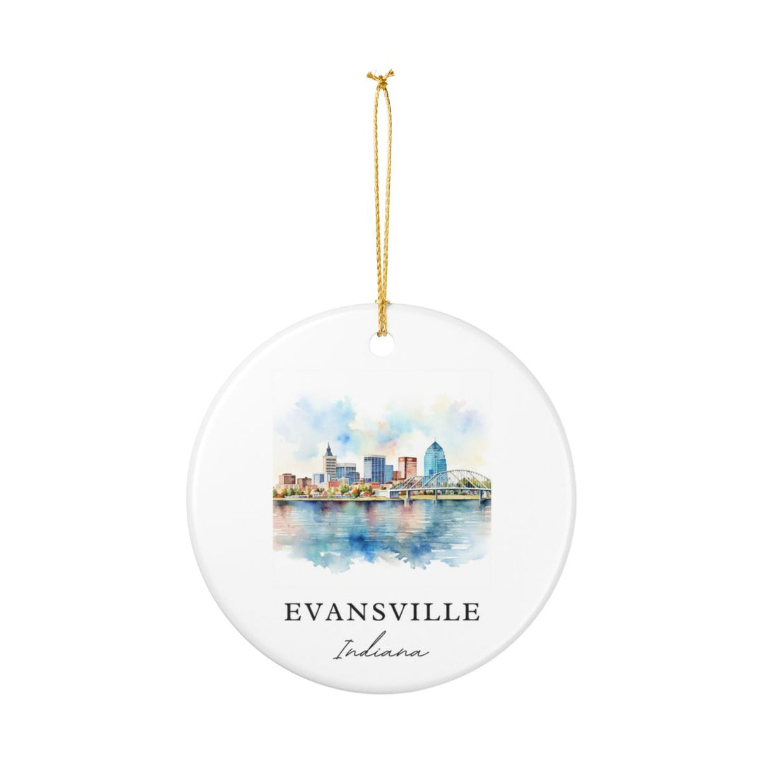 Evansville Indiana Ornament: Unique Evansville Souvenir, Evansville Indiana Xmas Decor, and Authentic Evansville Gift