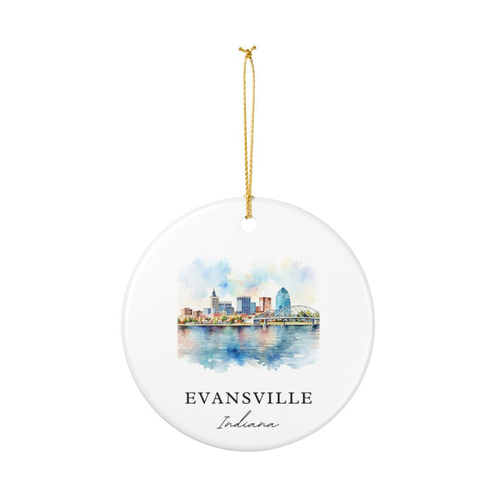 Evansville Indiana Ornament: Unique Evansville Souvenir, Evansville Indiana Xmas Decor, and Authentic Evansville Gift