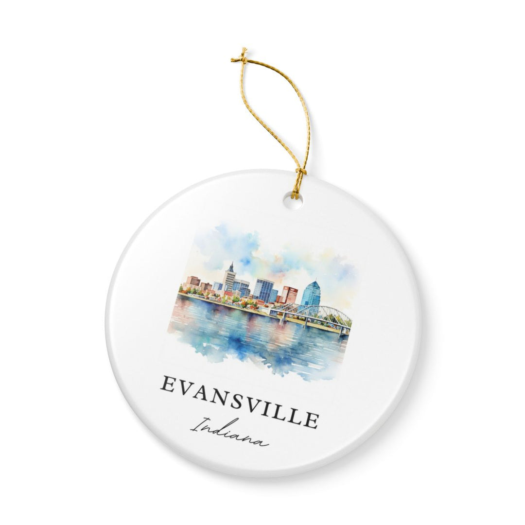 Evansville Indiana Ornament: Unique Evansville Souvenir, Evansville Indiana Xmas Decor, and Authentic Evansville Gift