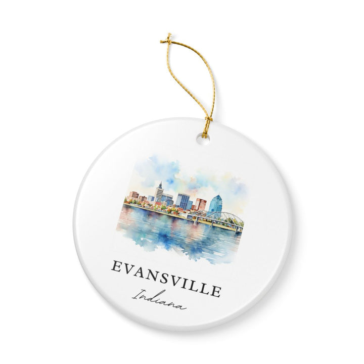 Evansville Indiana Ornament: Unique Evansville Souvenir, Evansville Indiana Xmas Decor, and Authentic Evansville Gift