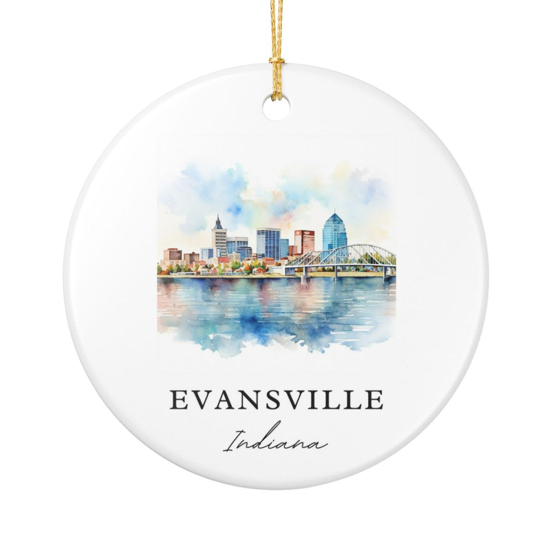 Evansville Indiana Ornament: Unique Evansville Souvenir, Evansville Indiana Xmas Decor, and Authentic Evansville Gift