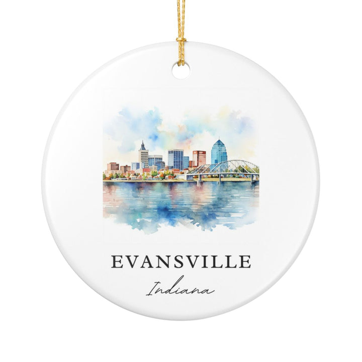 Evansville Indiana Ornament: Unique Evansville Souvenir, Evansville Indiana Xmas Decor, and Authentic Evansville Gift