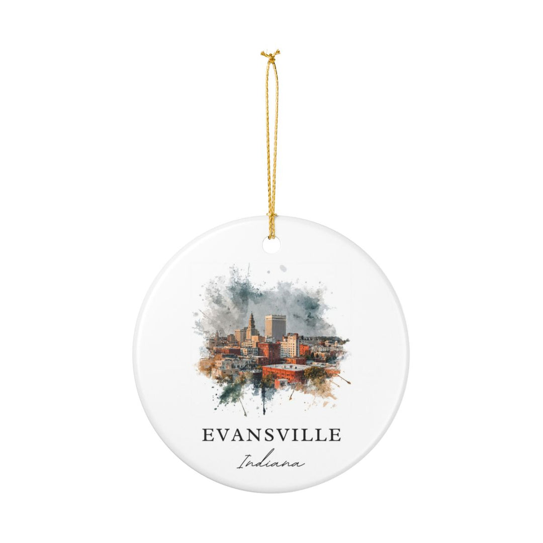 Evansville Indiana Ornament: Unique Evansville Souvenir, Evansville Indiana Xmas Decor, and Authentic Evansville Gift