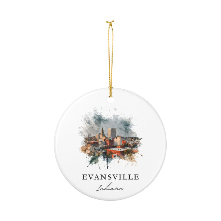 Evansville Indiana Ornament: Unique Evansville Souvenir, Evansville Indiana Xmas Decor, and Authentic Evansville Gift