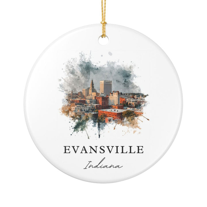 Evansville Indiana Ornament: Unique Evansville Souvenir, Evansville Indiana Xmas Decor, and Authentic Evansville Gift