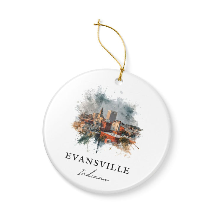 Evansville Indiana Ornament: Unique Evansville Souvenir, Evansville Indiana Xmas Decor, and Authentic Evansville Gift