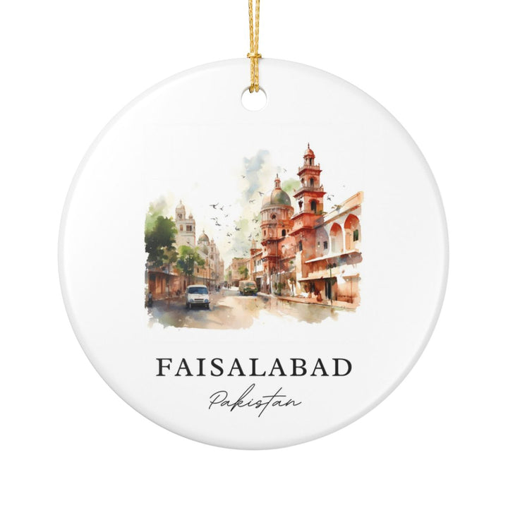 Faisalabad Pakistan Ornament: Unique Faisalabad Pakistan Souvenir, Faisalabad Pakistan Xmas Decor, and Authentic Faisalabad Pakistan Gift
