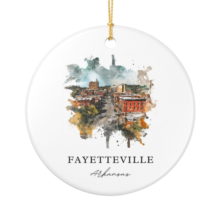 Fayetteville Arkansas Ornament: Unique Fayetteville Souvenir, Fayetteville Arkansas Xmas Decor, and Authentic Fayetteville Gift