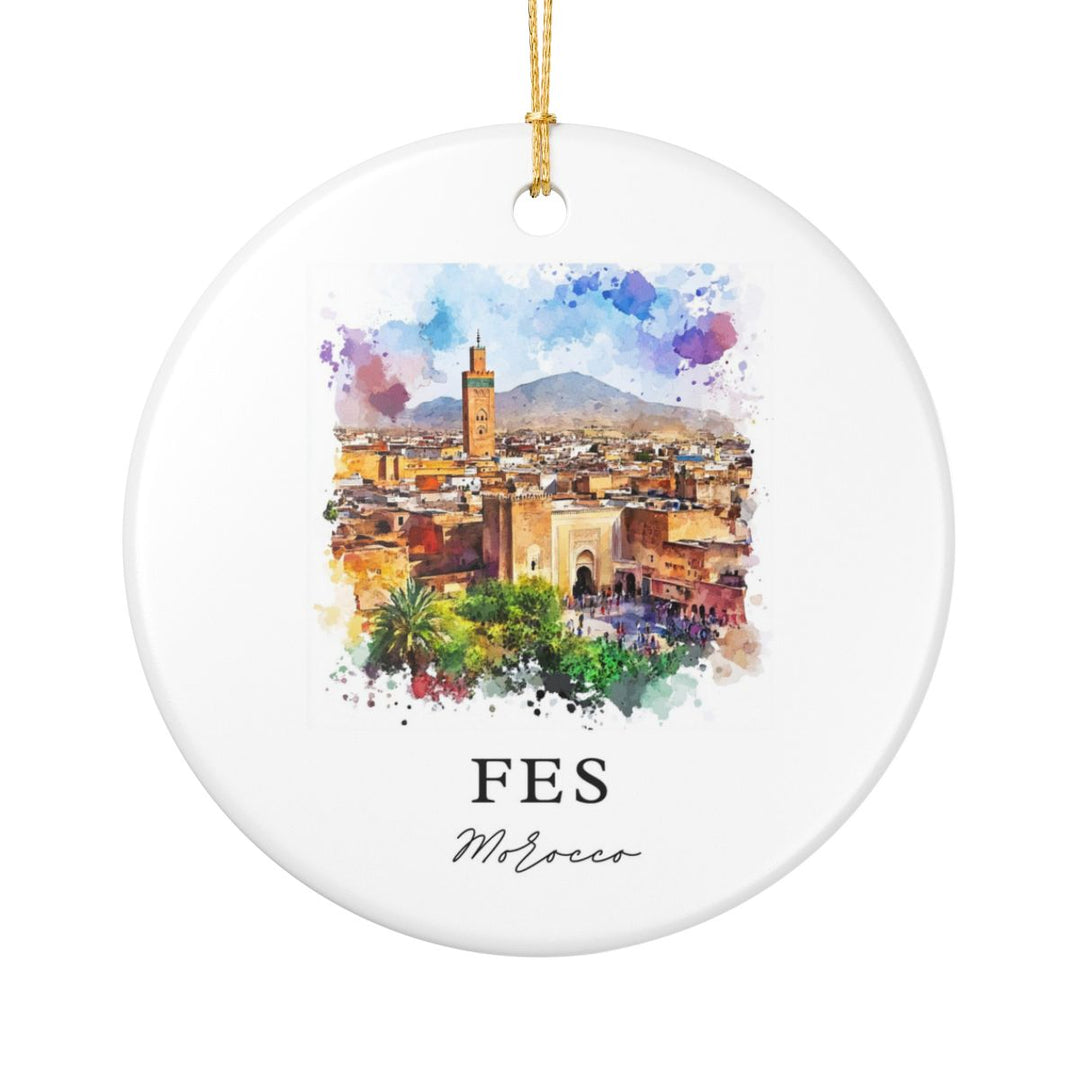 Fes Morocco Ornament: Unique Fes Souvenir, Fes Morocco Xmas Decor, and Authentic Fes Gift