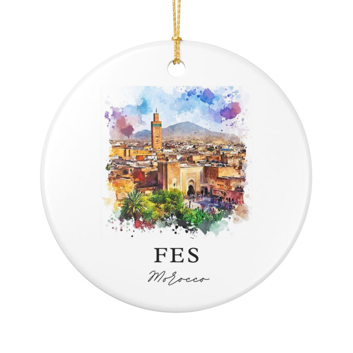 Fes Morocco Ornament: Unique Fes Souvenir, Fes Morocco Xmas Decor, and Authentic Fes Gift