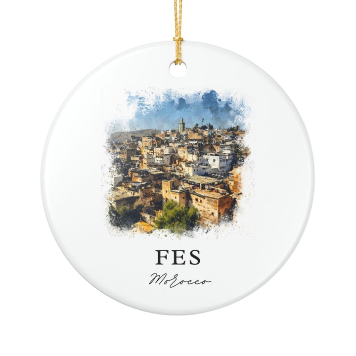 Fes Morocco Ornament: Unique Fes Souvenir, Fes Morocco Xmas Decor, and Authentic Fes Gift