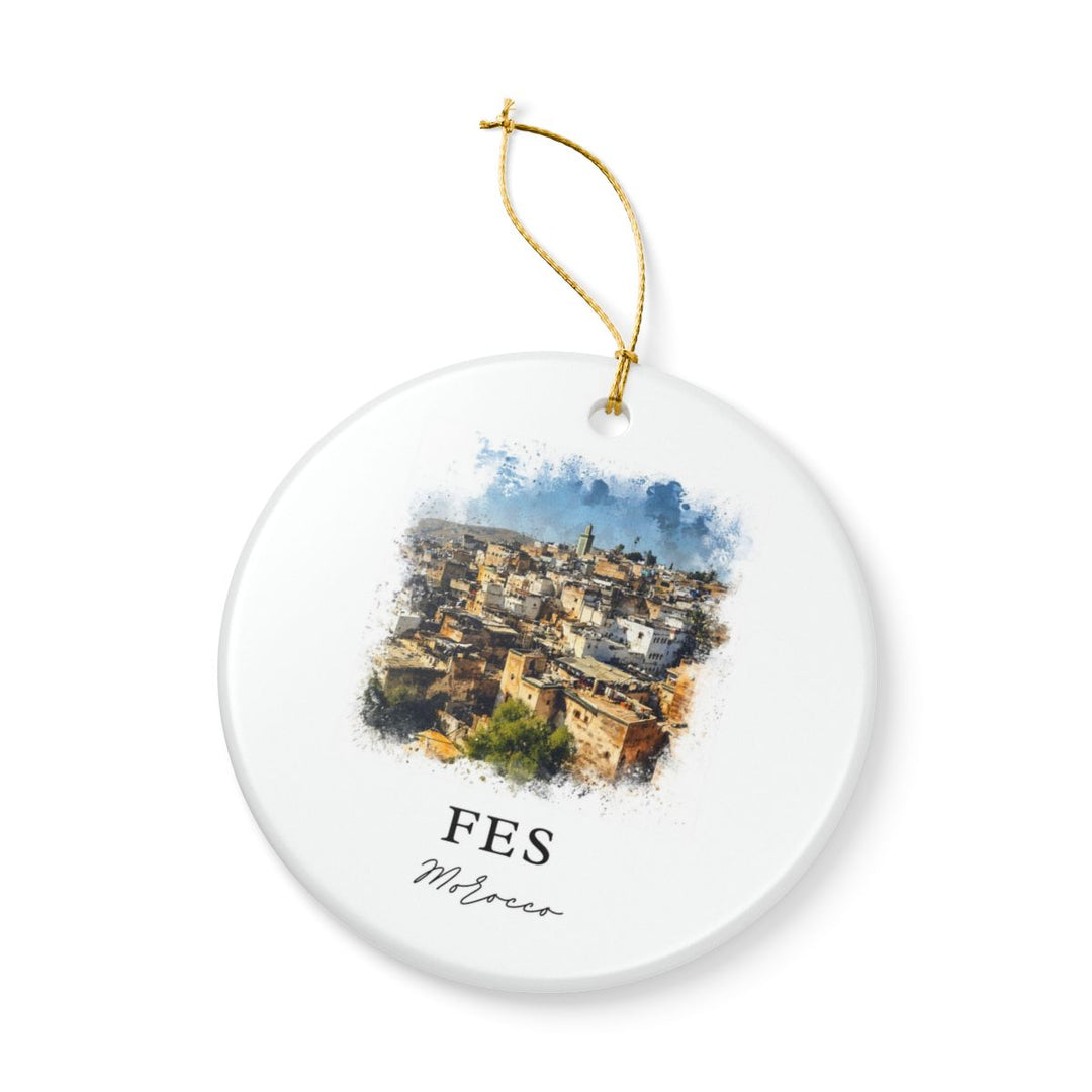 Fes Morocco Ornament: Unique Fes Souvenir, Fes Morocco Xmas Decor, and Authentic Fes Gift