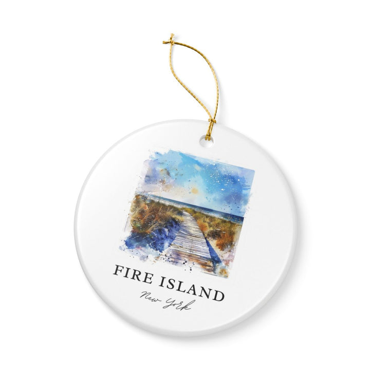 Fire Island New York USA Ornament: Unique Fire Island Souvenir, Fire Island New York Xmas Decor, and Authentic Fire Island Gift