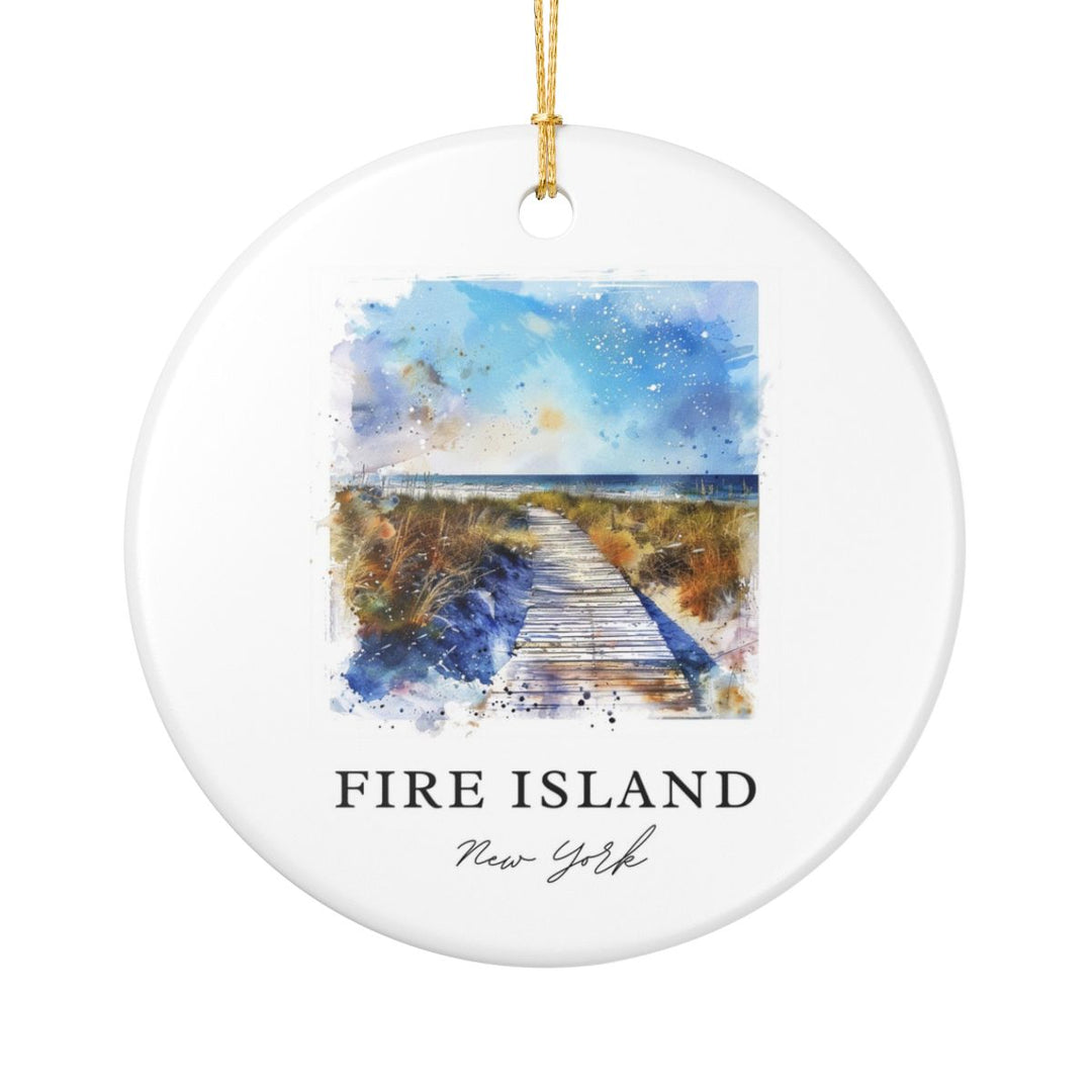 Fire Island New York USA Ornament: Unique Fire Island Souvenir, Fire Island New York Xmas Decor, and Authentic Fire Island Gift