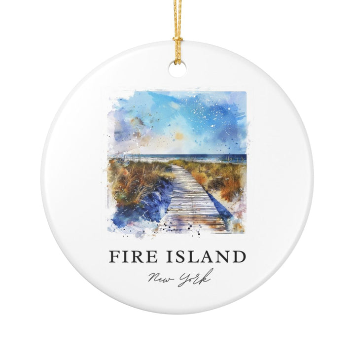 Fire Island New York USA Ornament: Unique Fire Island Souvenir, Fire Island New York Xmas Decor, and Authentic Fire Island Gift