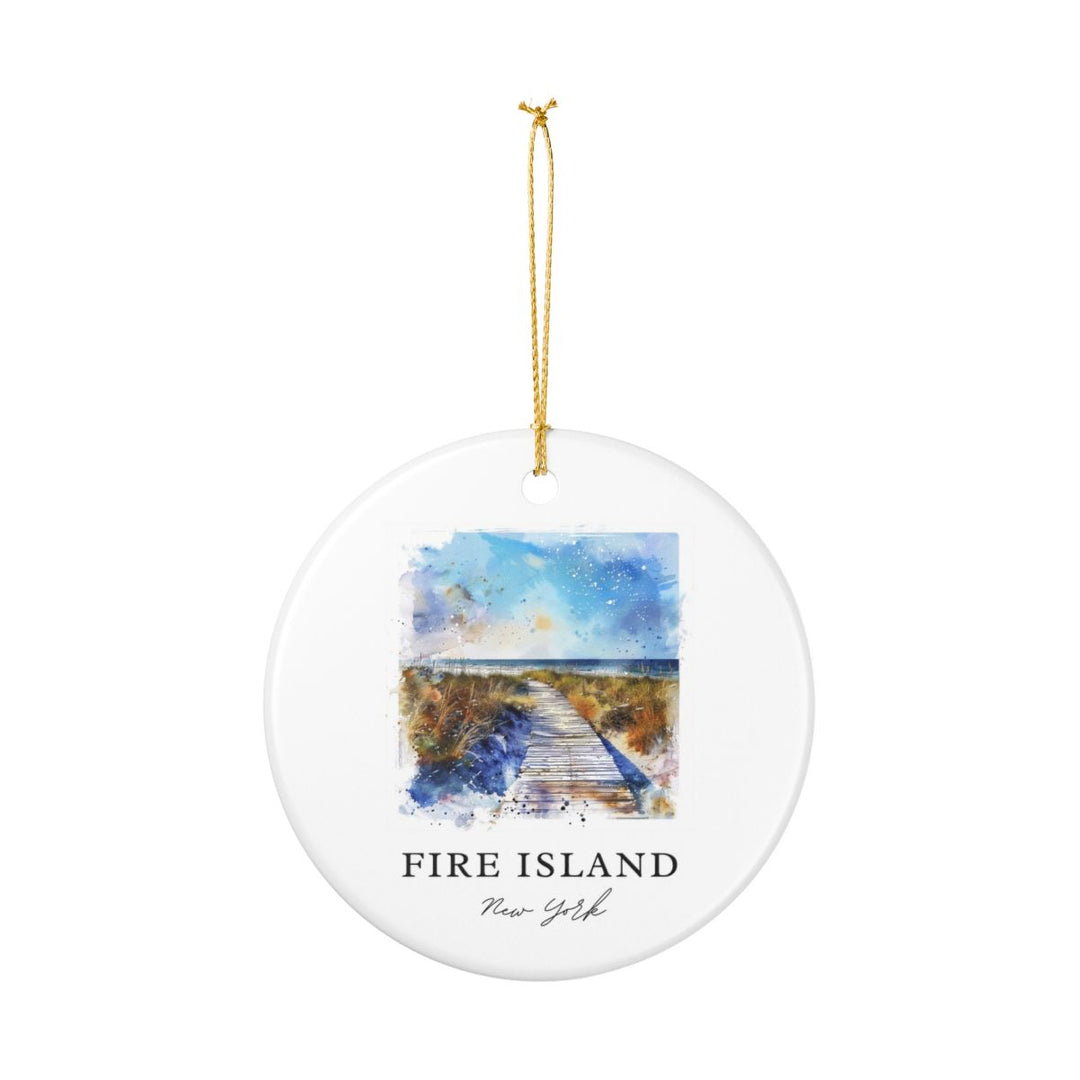 Fire Island New York USA Ornament: Unique Fire Island Souvenir, Fire Island New York Xmas Decor, and Authentic Fire Island Gift