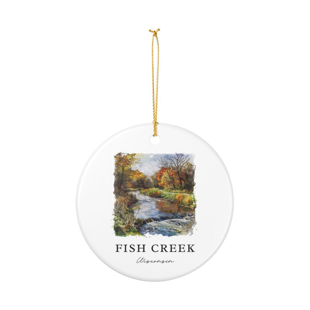Fish Creek Wisconsin Ornament: Unique Fish Creek Wisconsin Souvenir, Fish Creek Wisconsin Xmas Decor, and Authentic Fish Creek Wisconsin Gift