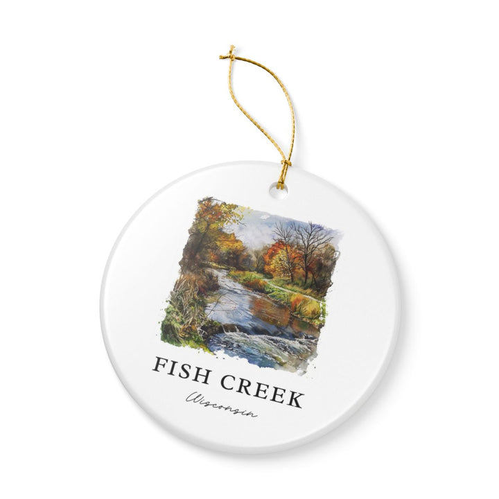 Fish Creek Wisconsin Ornament: Unique Fish Creek Wisconsin Souvenir, Fish Creek Wisconsin Xmas Decor, and Authentic Fish Creek Wisconsin Gift