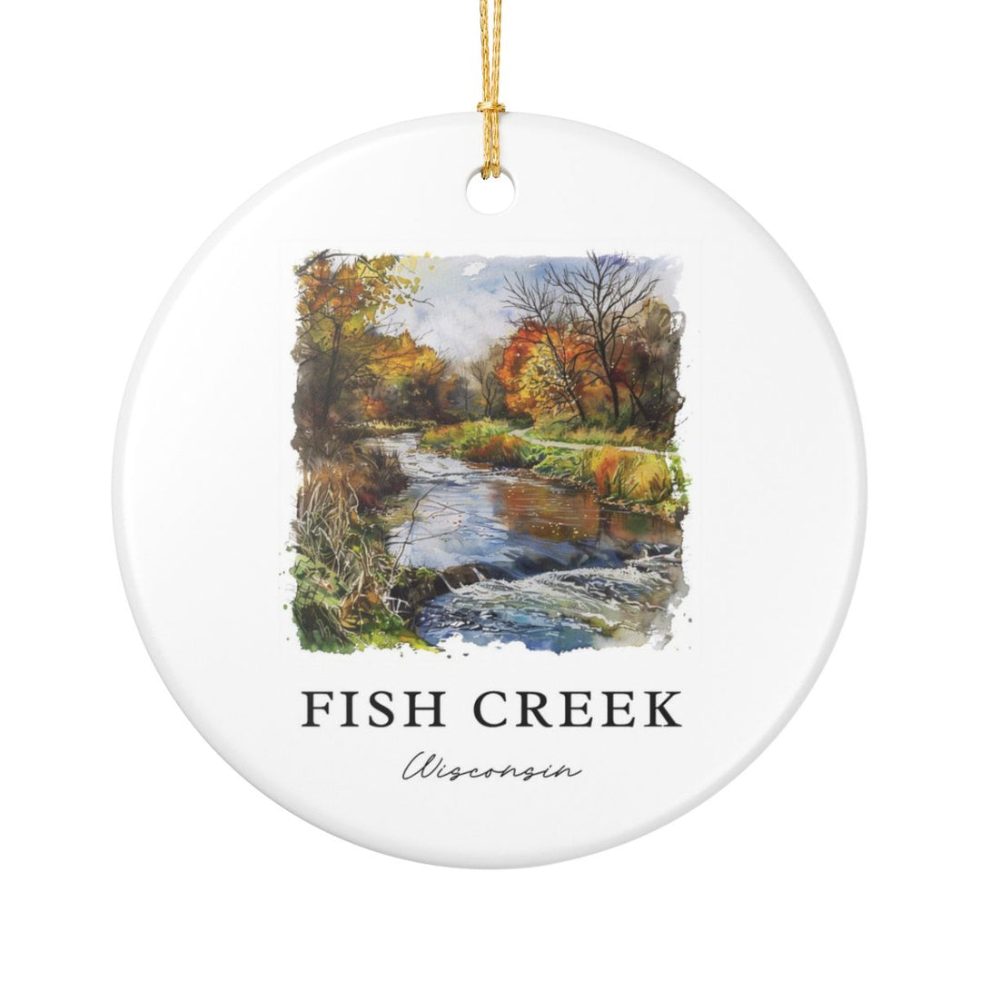 Fish Creek Wisconsin Ornament: Unique Fish Creek Wisconsin Souvenir, Fish Creek Wisconsin Xmas Decor, and Authentic Fish Creek Wisconsin Gift