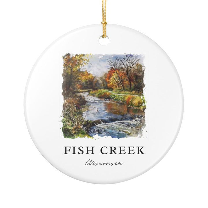 Fish Creek Wisconsin Ornament: Unique Fish Creek Wisconsin Souvenir, Fish Creek Wisconsin Xmas Decor, and Authentic Fish Creek Wisconsin Gift