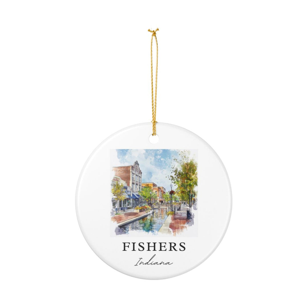 Fishers Indiana Ornament: Unique Fishers Indiana Souvenir, Fishers Indiana Xmas Decor, and Authentic Fishers Indiana Gift